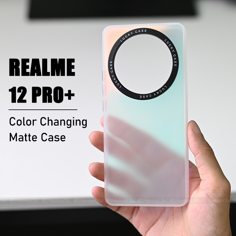 สําหรับrealme 12 Pro Plus 5Gปลอกเปลี่ยนสีโปร่งแสงMatte Hardเคสโทรศัพท์