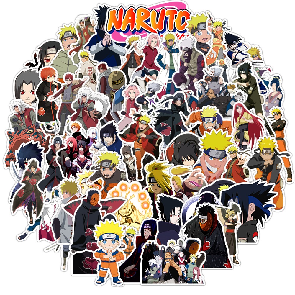 Y&P| สติ๊กเกอร์ NARUTO ชุดสติ๊กเกอร์กราฟฟิตีกันน้ำ, 63 ชิ้น