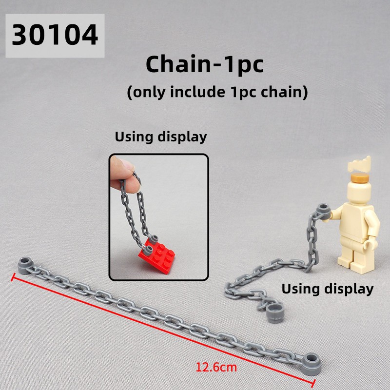 10pcs 1x16 MOC 30104 ยาวเหล็กโซ่รูปร่าง Minifigure ชิ้นส่วนอาคารบล็อกอุปกรณ์เสริมเด็กประกอบของเล่น