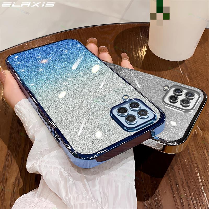 Elaxis Soft TPU สําหรับ Samsung Galaxy A22 4G/M22 เคสโทรศัพท์ Gradient Glitter เลนส์ป้องกันกล้องปกหลัง ES018