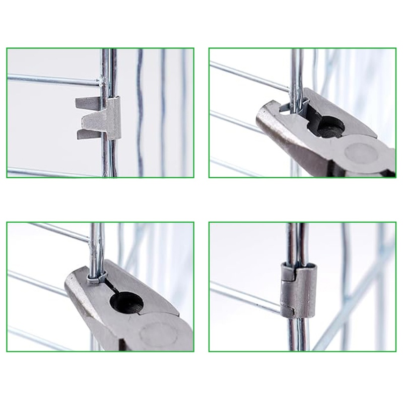 คลิปล็อคกรง ลวดเย็บกรงไก่ ตัว M ลวดเย็บกรงสัตว์เลี้ยง คีมบีบลวด ลูกแม๊กเย็บกรงนก 100อัน - รูปที่ 5