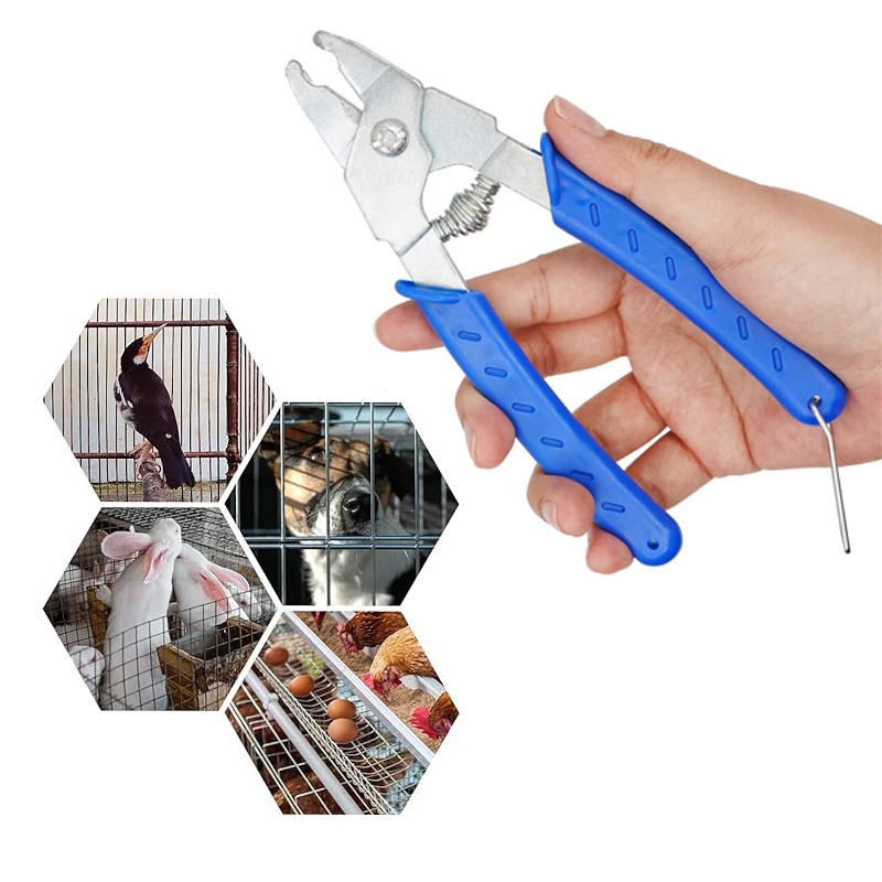 คลิปล็อคกรง ลวดเย็บกรงไก่ ตัว M ลวดเย็บกรงสัตว์เลี้ยง คีมบีบลวด ลูกแม๊กเย็บกรงนก 100อัน - รูปที่ 6