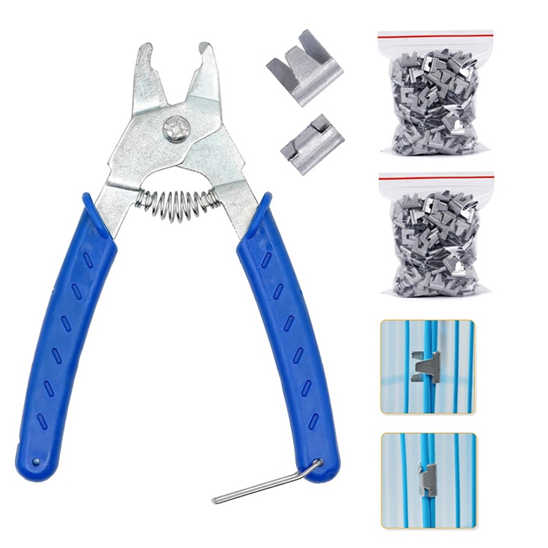 คลิปล็อคกรง ลวดเย็บกรงไก่ ตัว M ลวดเย็บกรงสัตว์เลี้ยง คีมบีบลวด ลูกแม๊กเย็บกรงนก 100อัน