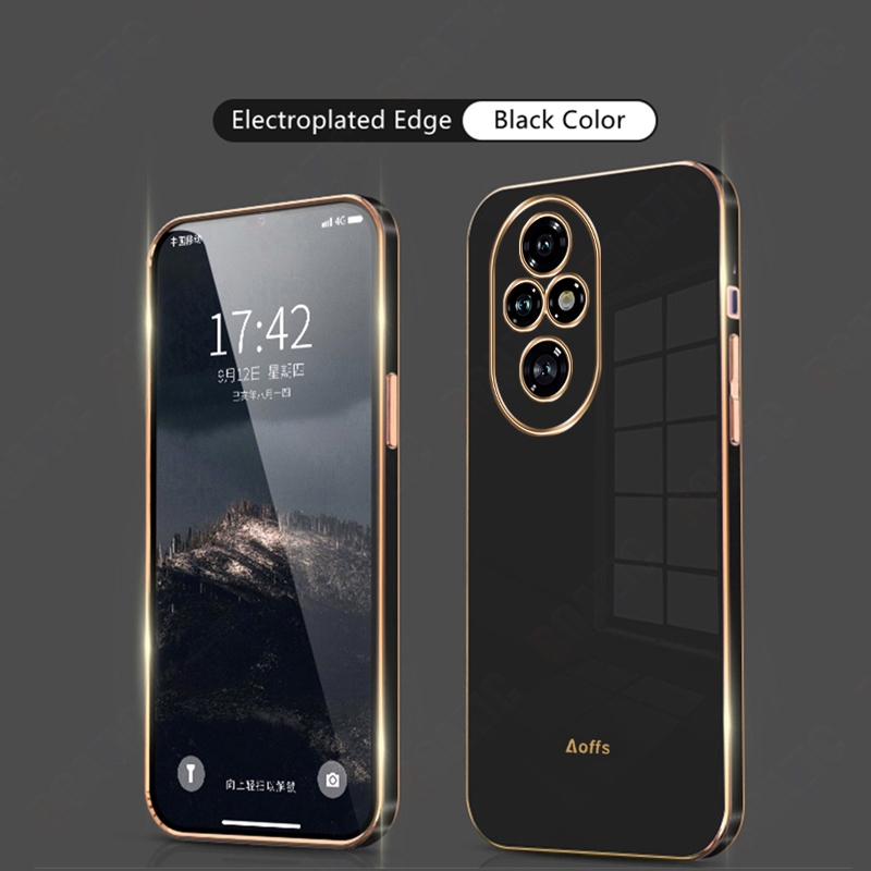 เคสโทรศัพท์สําหรับ Honor 200 Pro 5G Straight Electroplate Edge Casing Soft Silicone Full Cover Protection Luxury Back Cover SYD01