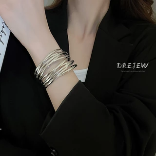 DREJEW เดรช ยุโรปและอเมริกาข้ามหลายชั้นเปิดสร้อยข้อมือสไตล์เย็นโอ้อวดบุคลิกภาพสร้อยข้อมือแฟชั่นแสงหรูหราและเครื่องประดับระดับไฮเอน