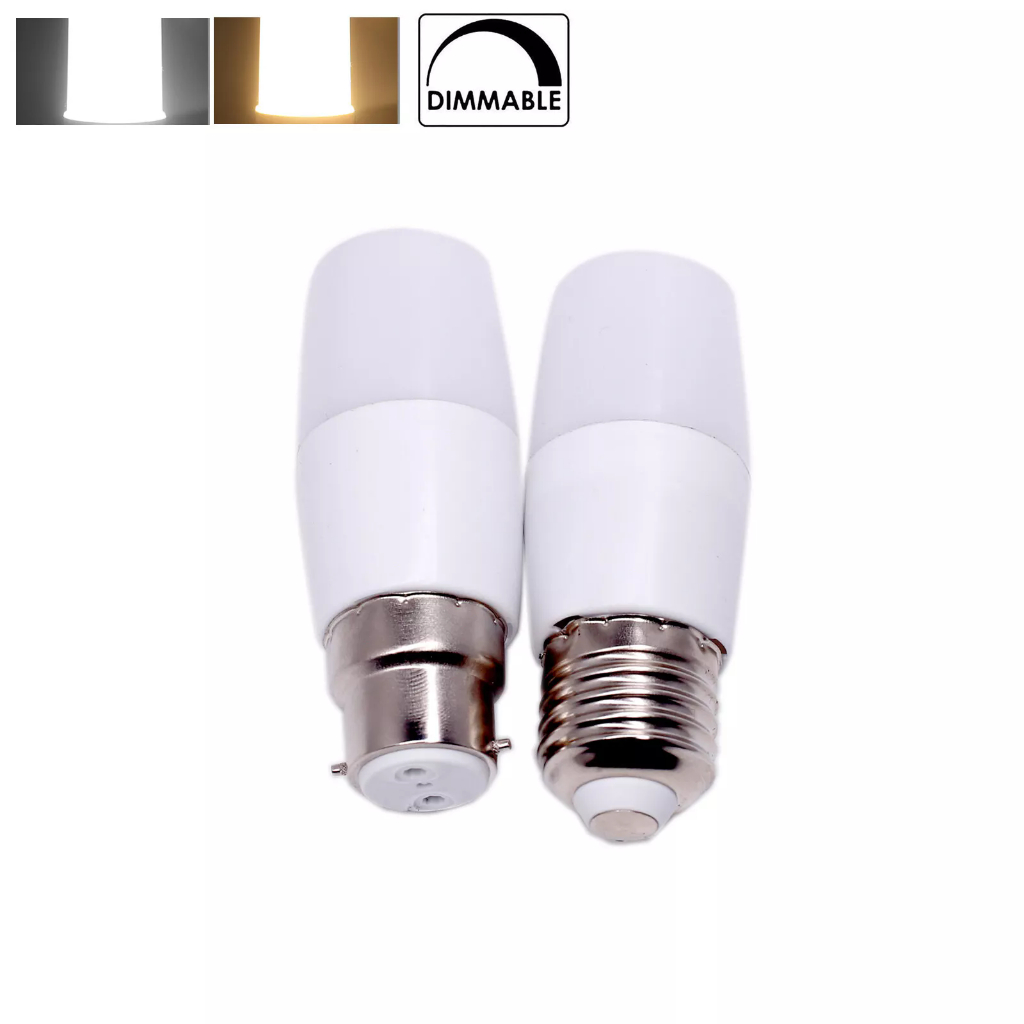 หลอดไฟ LED หรี่แสงได้ B22 E27 หลอดไฟเทียนสีขาว 3W 220V 2835 SMD Cool White โคมไฟตกแต่ง