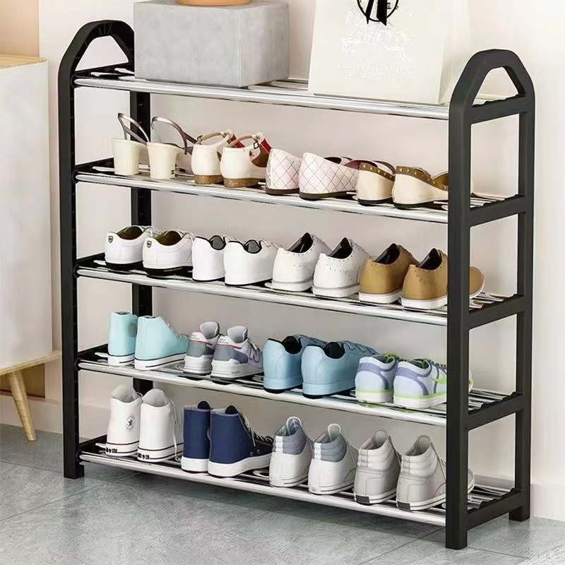 ชั้นวางรองเท้าแบบเรียบง่าย 5 ชั้น /ความจุขนาดใหญ่สำหรับเก็บรองเท้า/ชั้นวางรองเท้าประกอบง่าย