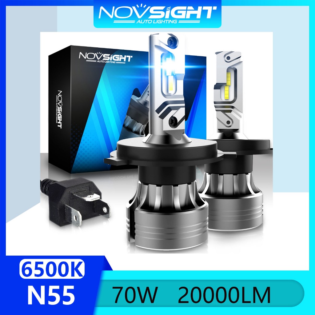 Novsight N55 20000LM 70W 6500K ไฟหน้ารถ LED H11 H4 H7 ความเร็วสูง ​​ที่กําหนดเอง