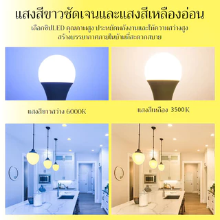 หลอดไฟ LED bulb ขนาด 5w 9w 12w 15w 18w 24w แสงขาว แสงสีขาว6500k/แสงอบอุ่น3000k
