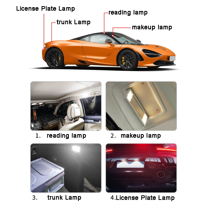 2 ชิ้น C5W C10W 12V 5050 หลอดไฟ Led รถสําหรับป้ายทะเบียน Trunk อ่านไฟ - รูปที่ 2