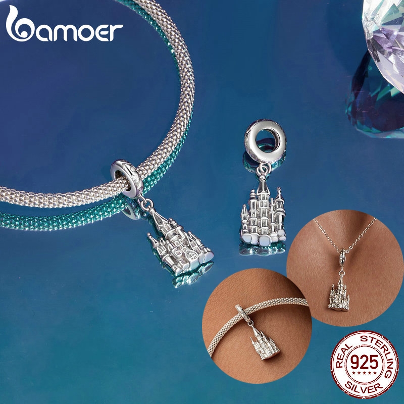 Bamoer 925 Sterling Sliver Charm จี้ปราสาทกระจกวิเศษสําหรับสร้อยข้อมือ - รูปที่ 4