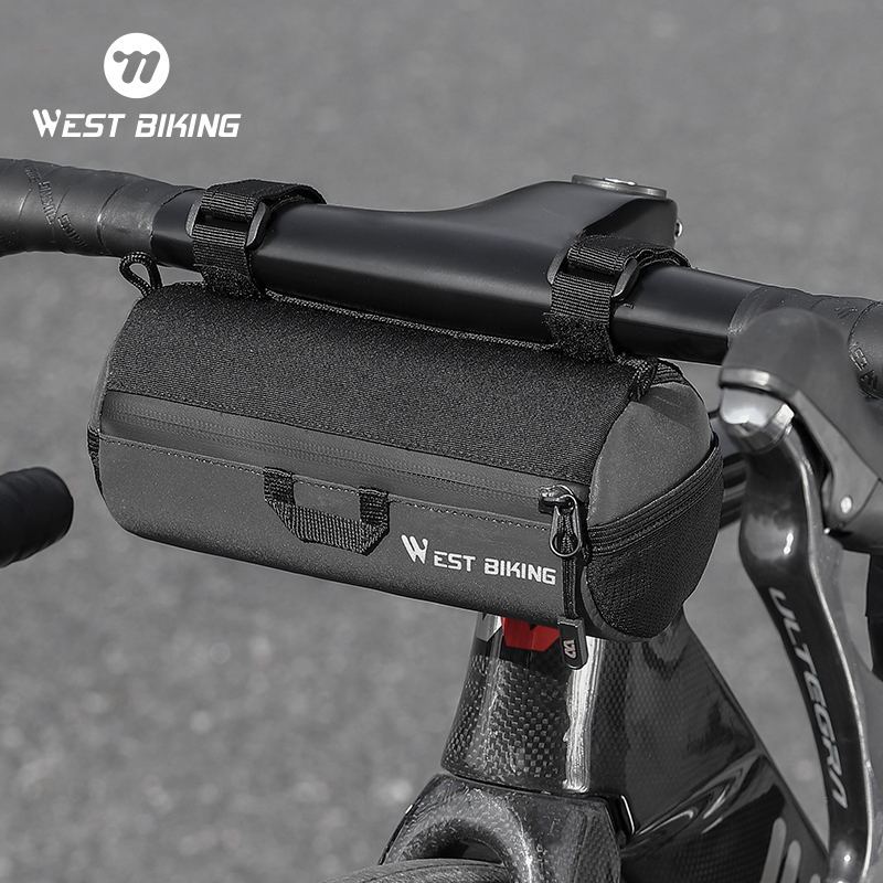 WEST BIKING กระเป๋าสะพายไหล่ อเนกประสงค์ แบบพกพา สําหรับติดแฮนด์บาร์รถจักรยาน