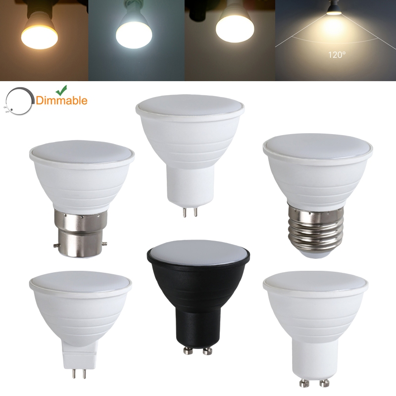 หรี่แสงได้ LED COB Spotlight หลอดไฟ GU10 MR16 GU5.3 E27 B22 7W 120 องศา Beam มุม AC 220V หลอดไฟประหยัดพลังงานสําหรับตกแต่งบ้าน