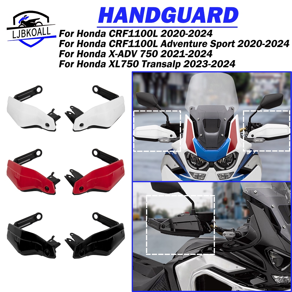 Ljbkoall XADV750 CRF1100L XL750 Transalp Handguard Shield Protector กระจกสําหรับ HONDA CRF 1100L Africa Twin ผจญภัยกีฬา 2020 2022 2023 2024 Hand Guard Cover