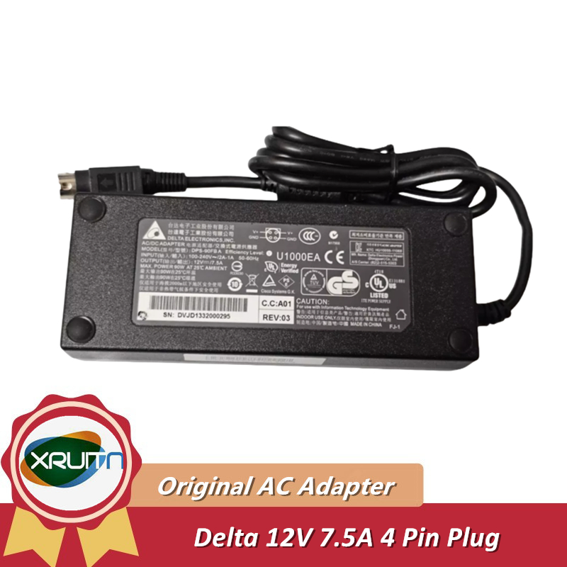 Delta 12V 7.5A 90W 4PIN AC DC อะแดปเตอร์ ADP-96W DPS-90FB สําหรับ Synology DJ416j Netgear NAS RN1040