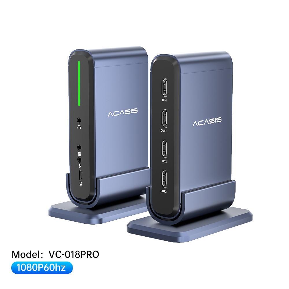 Acasis Dual Channel Video Capture Card HDMI Switch USB3.0 4K60fps เกม Live Box Recorder สตรีมมิ่งสด Streams บันทึกวิดีโอสําหรับ Ps3 Ps4 Xbox One 360 Wii U Nintendo Switch