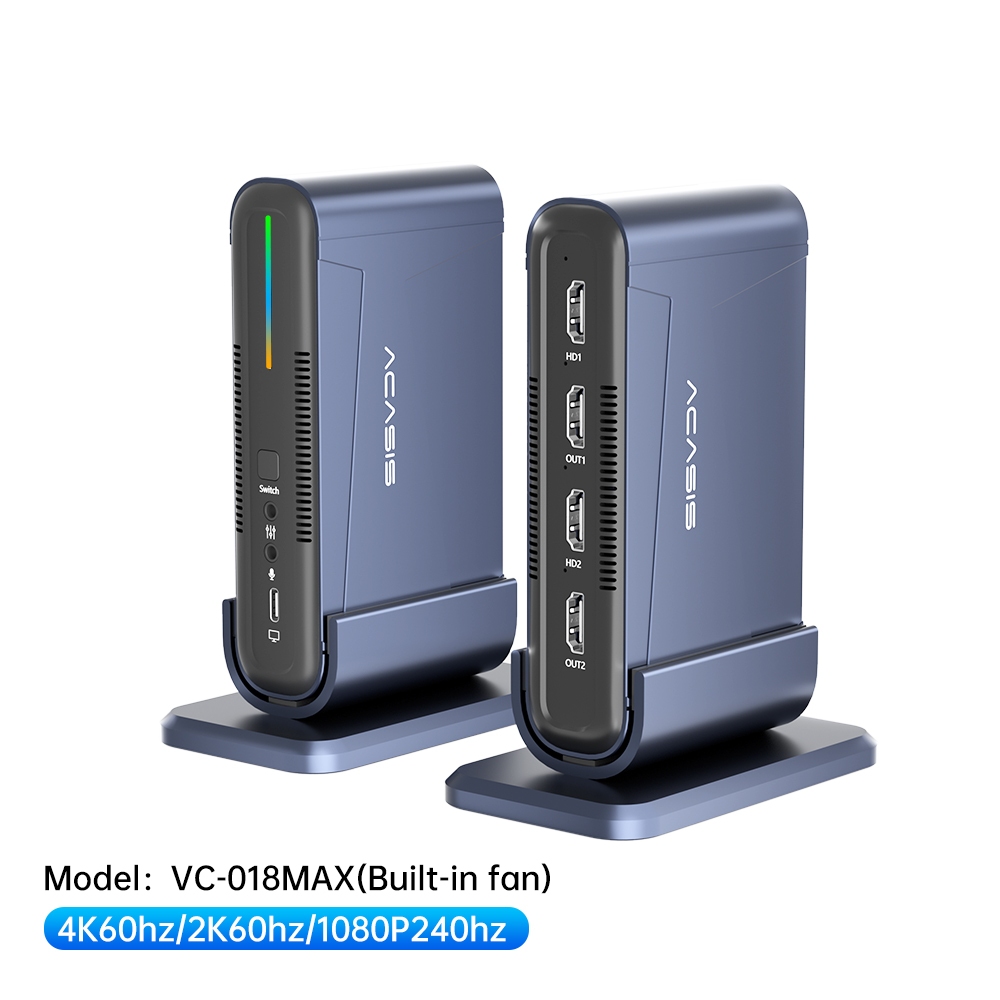 Acasis Dual Channel Video Capture Card HDMI Switch USB3.0 4K60fps เกม Live Box Recorder สตรีมมิ่งสด Streams บันทึกวิดีโอสําหรับ Ps3 Ps4 Xbox One 360 Wii U Nintendo Switch