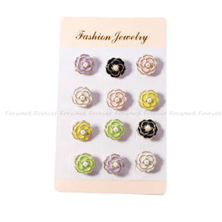 12 ชิ้น muticolor ดอกไม้แฟชั่นน่ารัก pin Tudung เข็มกลัดเด็ก…