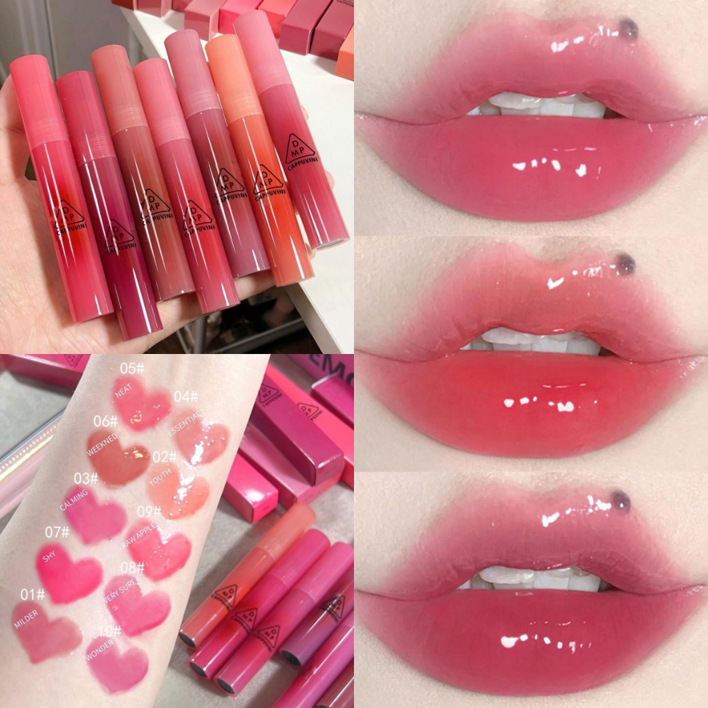Cappuvini ลิปกลอสกระจกน้ําผลไม้ใสและมีชีวิตชีวา water light glass lip gloss