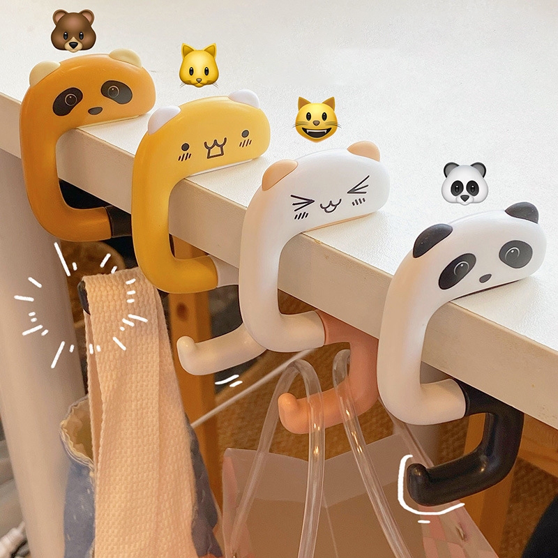 ตะขอแขวนกระเป๋าพกพา ลายการ์ตูน Kawaii สําหรับโต๊ะนักเรียน/เดินทาง/สํานักงาน