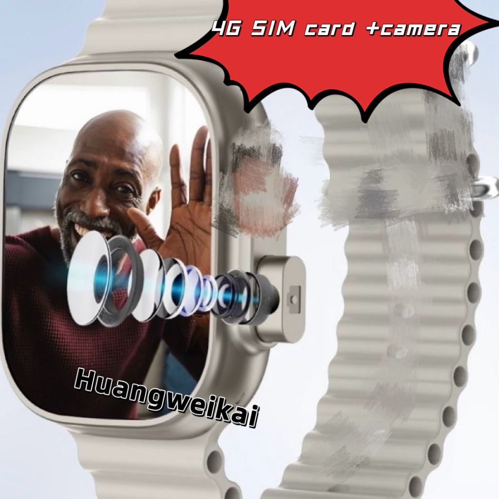 1:1 สมาร์ทวอท์ช 4G ซิมการ์ด TOP Ultra2 สําหรับผู้ชายผู้หญิงนาฬิกา NFC ไร้สายชาร์จ VS Hk9 pro MAX H13