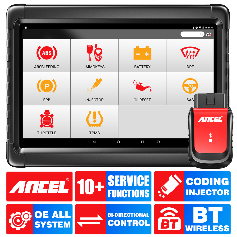 Ancel X6 OBD2 เครื่องสแกนเนอร์บลูทูธProfessionalระบบถุงลมนิรภัยEPB DPF ABSรีเซ็ตเครื่องสแกนเนอร์OBD 