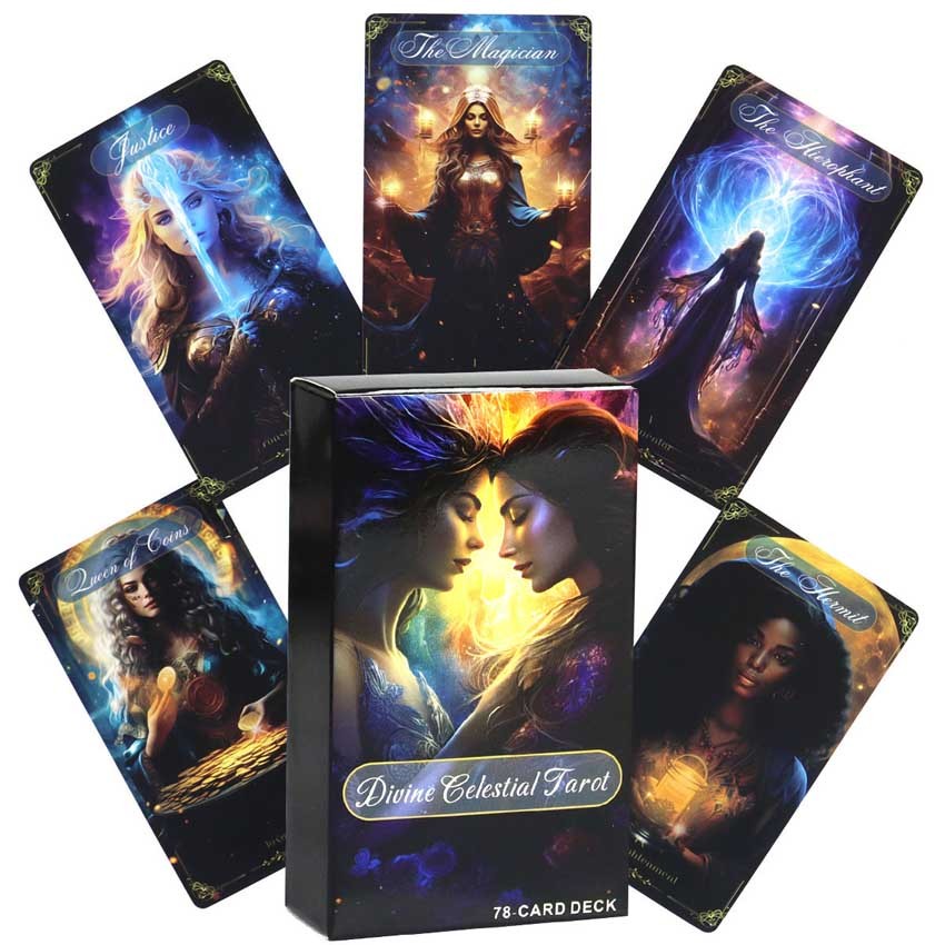 Divine Celestial Tarot Cards A 78-Card Tarot Deck Card เกมไม่มีคู่มือ