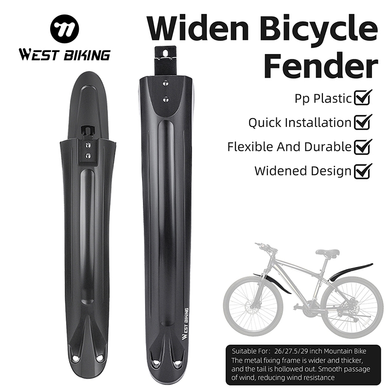 WEST BIKING บังโคลนจักรยานเสือภูเขา บังโคลนล้อรถจักรยานเสือภูเขา 26 27.5 29 นิ้ว 1 คู่ บังโคลนจักรยาน
