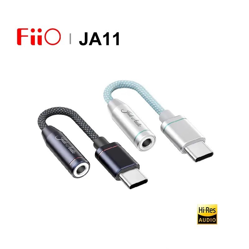 Fiio/jadeaudio JA11 USB Type C ถึง 3.5 มม.อะแดปเตอร์หูฟังสาย USB C USB C ถึง 3.5 Audio Aux สาย