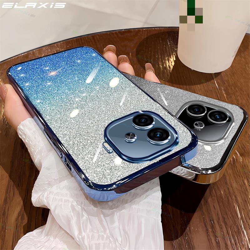 ELAXIS Soft TPU สําหรับ VIVO iQOO Z9 5G/iQOO Z9 Turbo เคสโทรศัพท์ Gradient Glitter เลนส์ป้องกันกล้องฝาหลัง ES018