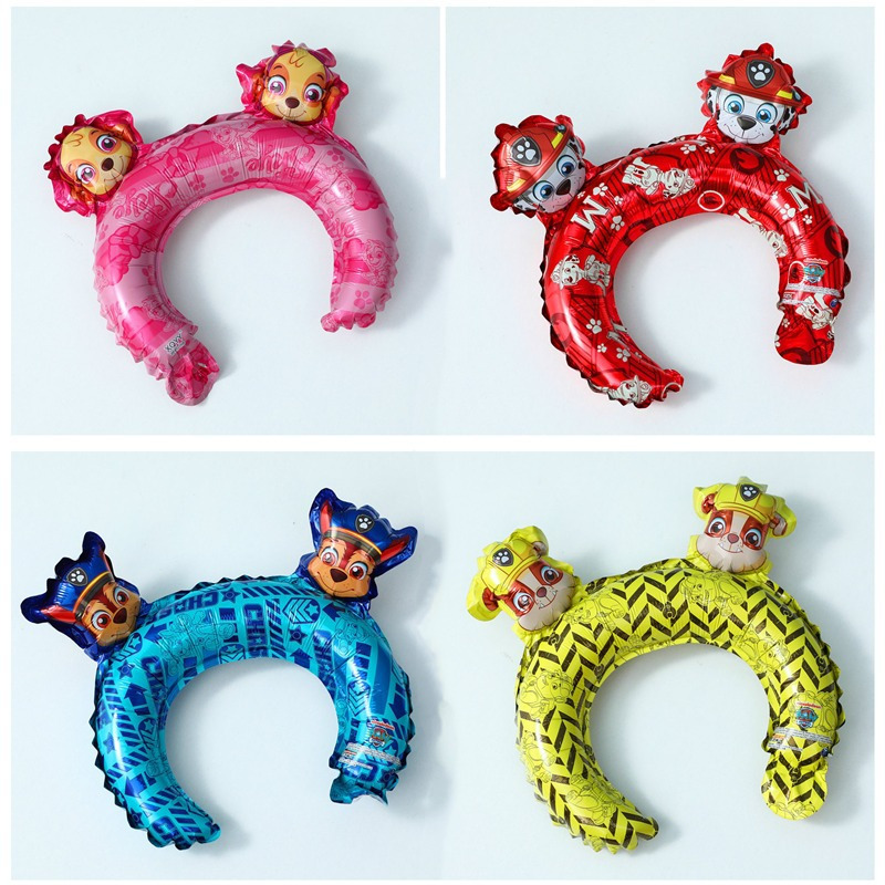 Paw Patrol ที่คาดผมบอลลูนการ์ตูนอลูมิเนียม Chase Marshall Rubble Skye Design ตกแต่งงานเลี้ยงวันเกิดของเล่นเด็ก