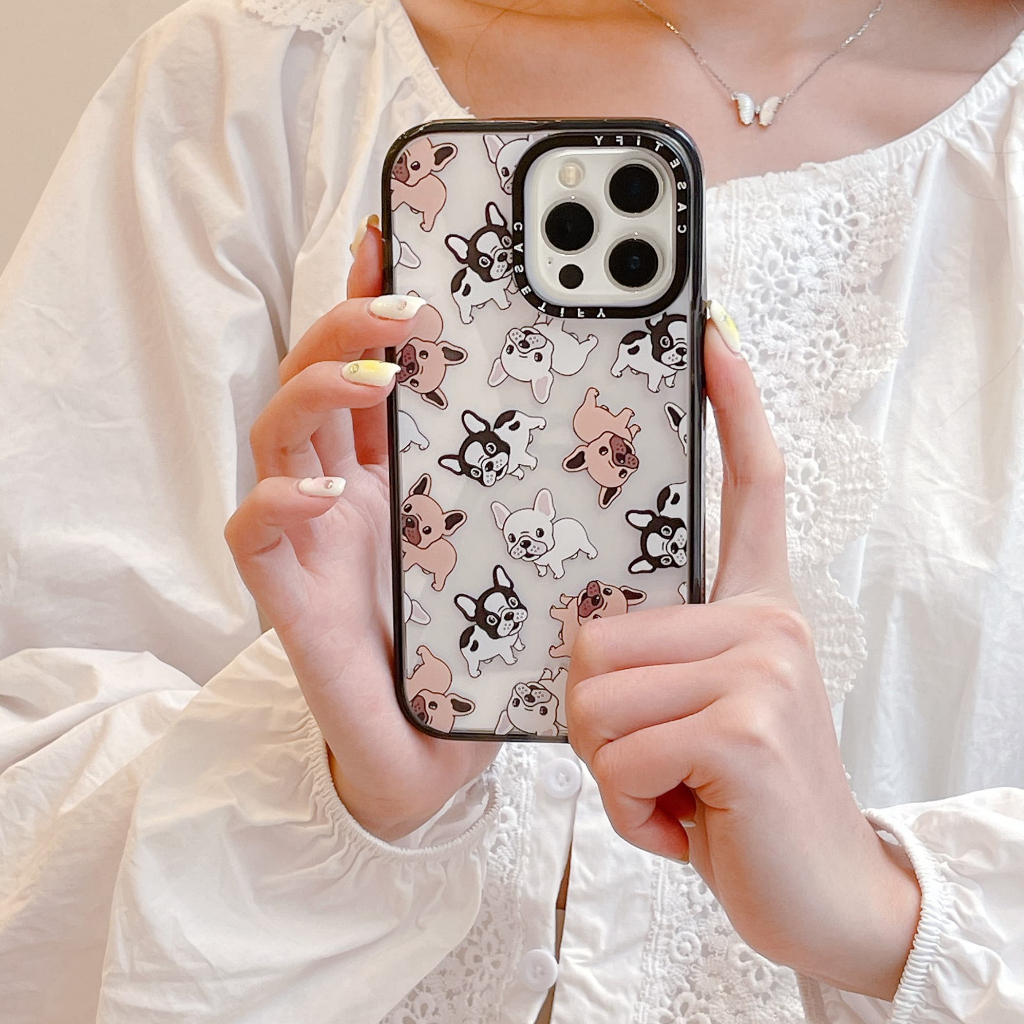 Casetify น่ารัก French Bulldog Corgi เคสโทรศัพท์สําหรับ iphone 16 Pro Max 15 Pro Max 15 Plus 14 Pro Max 14Plus i14 13 Pro Max i11 i13 13pro 12 Pro Max อะคริลิคฝาครอบป้องกัน