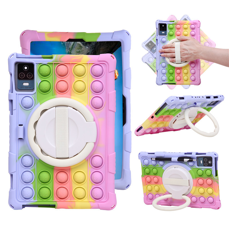 for Galaxy X95 Pro Pro+ 10.8 inch Android Tablet Kids Safe Silicone Tablet Case Push Bubble 360 Rota