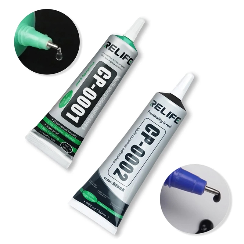 Relife กาวหน้าจอโทรศัพท์โปร่งใส/สีดํา CP0001/CP0002 สําหรับซ่อมหน้าจอสัมผัสกาวกรอบหน้าจอบิดเบี้ยวพร้อมเข็ม DIY กาว