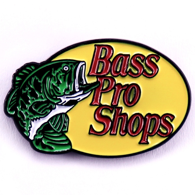 Bass Pro Shops Logo Lapel Pin Vintage Metal Hard Enamel Pin Fishing Lovers Jewelry Gift Collection