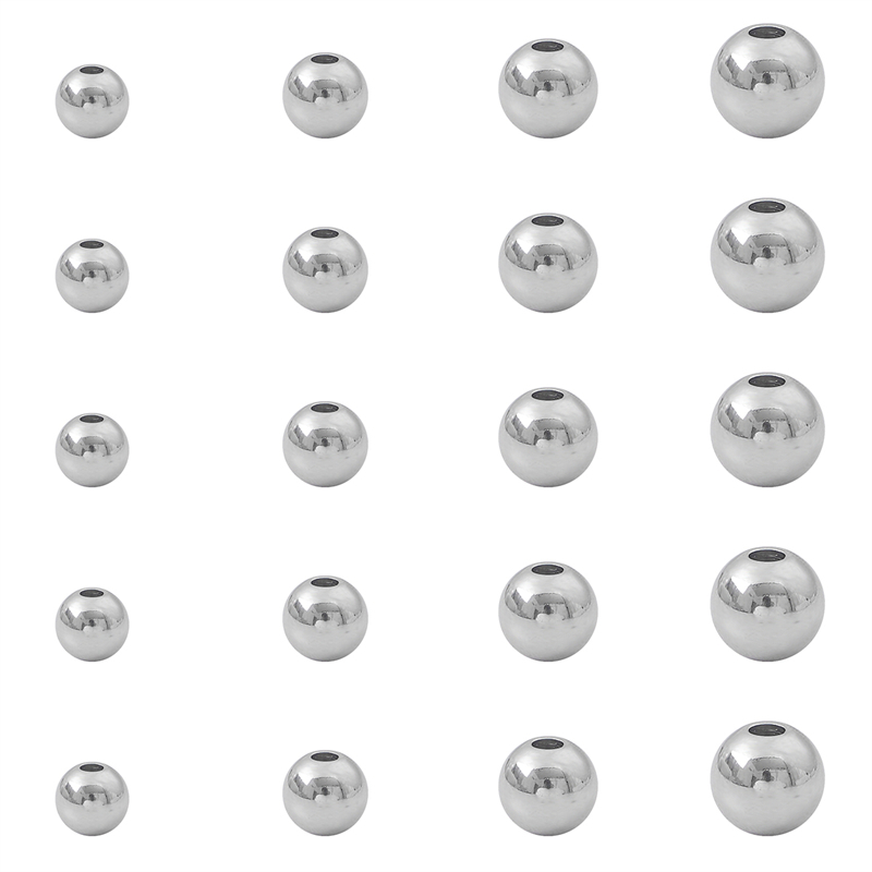 ลูกปัดกลมสแตนเลส 4-10mm สำหรับ DIY งานเครื่องประดับทำสร้อยข้อมือและสร้อยคอ - รูปที่ 3