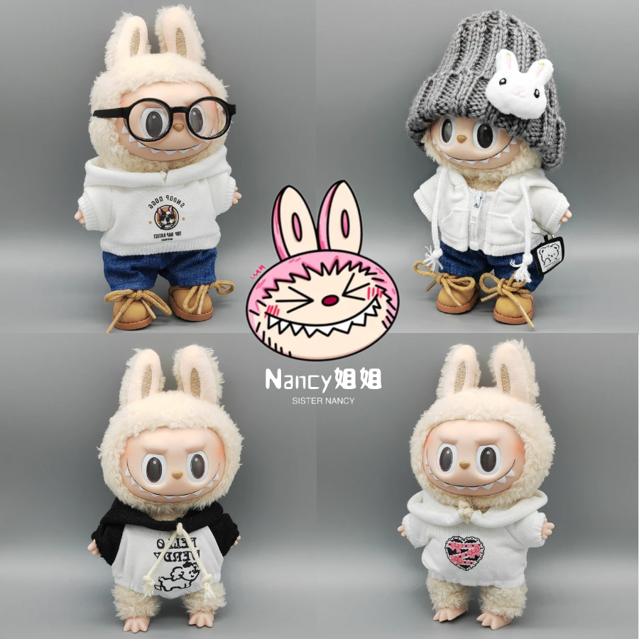 Labubu Labubu Doll Clothes Zipper Jacket 17cm Labubu เสื้อผ้าเด็ก DIY Dress Up < Nancy >