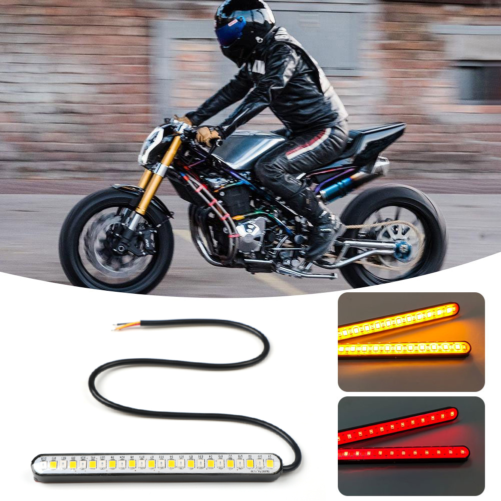 Secretspace แถบไฟเลี้ยว LED 24 SMD สีแดง และสีเหลืองอําพัน สําหรับรถจักรยานยนต์ K2P1
