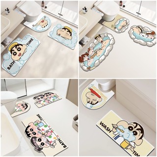3 In 1 Non-Slip ห้องน้ํา U-Shaped Mat ชุดการ์ตูน Crayon Shin…