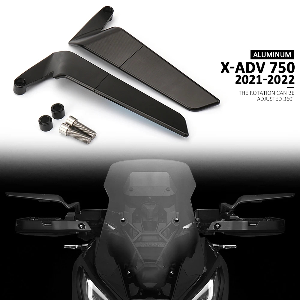 เหมาะสําหรับ ฮอนด้า XADV750 XADV 750 2021 2022 กระจกมองหลังรถจักรยานยนต์แอโรไดนามิกสะท้อนแสงคงที่กระจกปีกลม