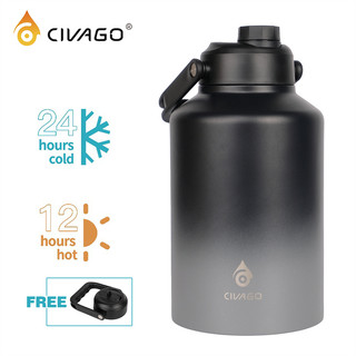 CIVAGO（128oz）Wide Mouth with Sport Lid Vacuum Insulated Tumbler Hot And Cold Drinking Water Bottle