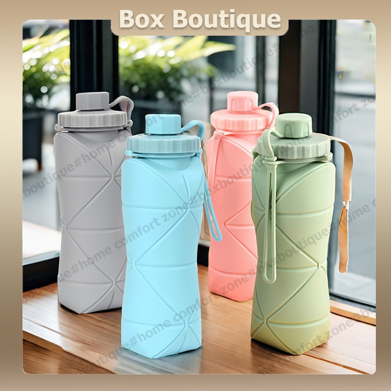 【พร้อมส่ง】ขวดน้ำพับได้ แก้วน้ำพกพา กระบอกน้ำซิลิโคน 600ml ขวดน้ำซิลิโคน น้ำหนักเบา หิ้วง่าย ถ้วยน้ำเดินทางเอนกประสงค์