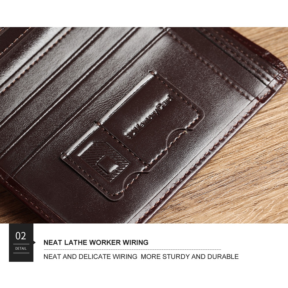 หนังวัวแท้ CHANPINCL แบรนด์ขายร้อนกระเป๋าสตางค์ผู้ชายหรูหราสั้น Trifold First Layer Cowhide ผู้ถือบัตรคลาสสิก RFID Blocking กระเป๋าชายธุรกิจแนวตั้งแฟชั่น