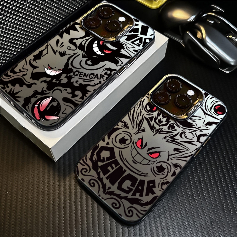 ปลอกสําหรับ iPhone 16 11 12 13 14 15 Pro Max iPhone X XS Max XR 8 7 14 16 Plus การ์ตูน Graffiti ตลก Gengar IMD Hard Cover