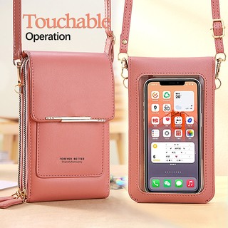 Crossbody Phone Bag Touch Screen Women's Sling Bag Korean Mobile Cell Phone Card Holder Lady Wallet Shoulder Bag