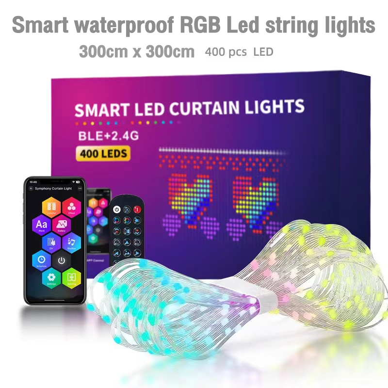 สายไฟ RGB Led กันน้ํา อัจฉริยะ พร้อมแอพ รีโมตคอนโทรล DIY สําหรับตกแต่งสวน ปาร์ตี้ คริสต์มาส AC220V - รูปที่ 5