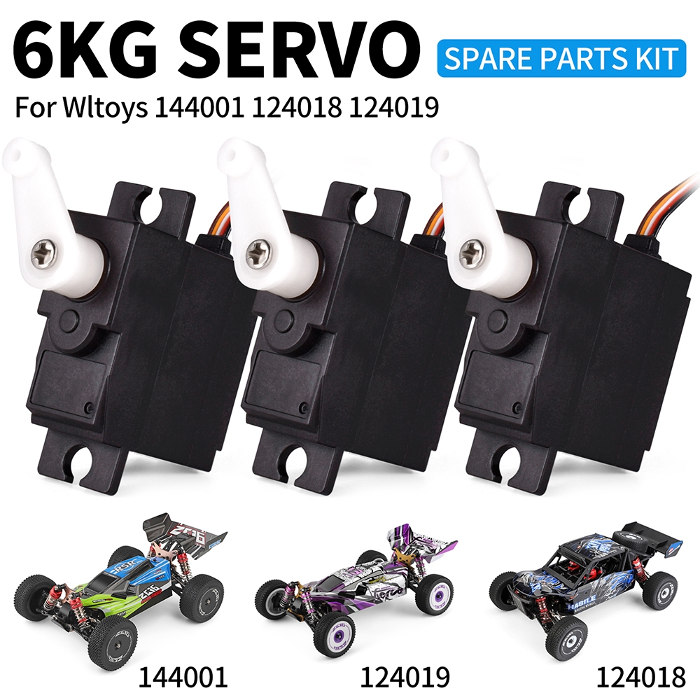 Wltoys 6KG SERVO สําหรับ Wltoys 144001 124018 124019 ส่วนอุปกรณ์เสริมในรถยนต์ RC เซอร์โวเกียร์พวงมาลัย
