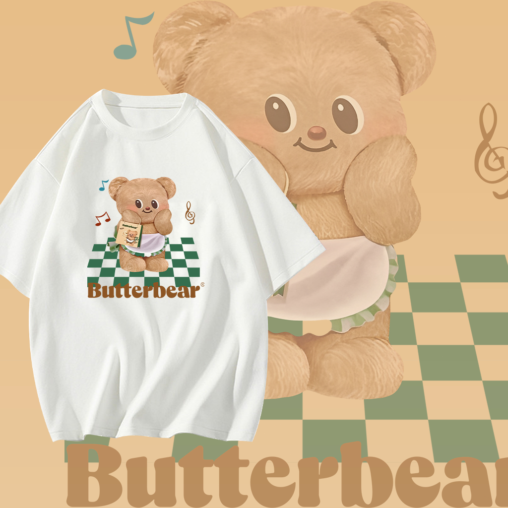 เสื้อ Butterbear Butter bear T-shirt ผ้าCotton 100% ใส่สบาย ไม่หด ไม่ย้ พร้อมส่ง