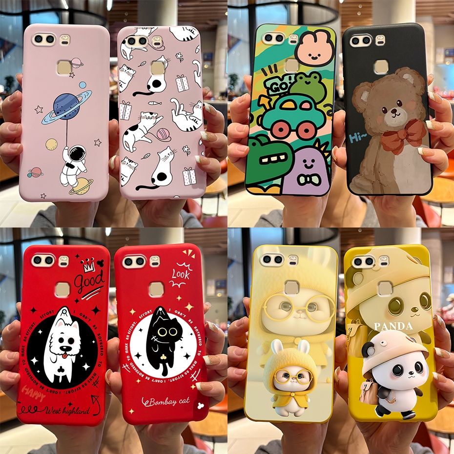 สําหรับ Huawei P9 น่ารัก Panda พิมพ์ Jelly เคสโทรศัพท์ HuaweiP9 P 9 EVA-L09 EVA-L19 EVA-L29 ซิลิโคนนุ่ม TPU กรณี