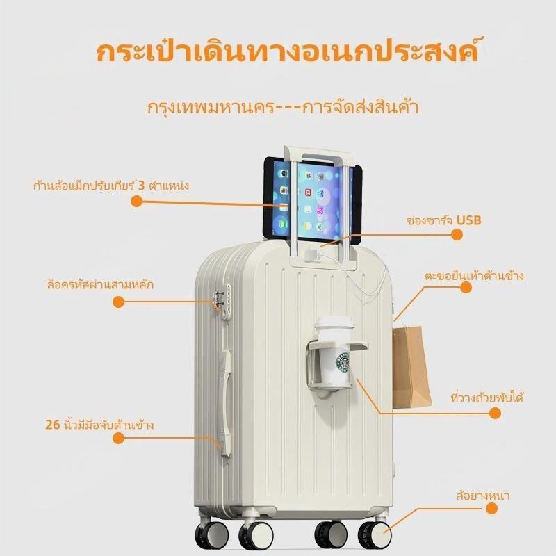 【สต็อกไทยพร้อมส่ง】20/26นิ ้กระเป๋าเดินทางกระเป๋าเดินทางล้อลากวัสดุPCล็อครหัสผ่านป้องกันการโจรกรรมกระเดินทาง เดินทาง